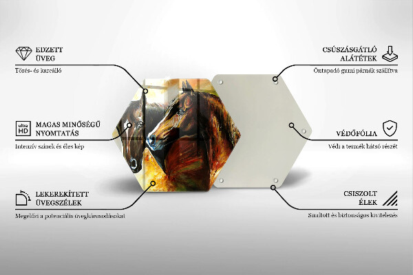 Steklena podloga za rezanje Živali konji