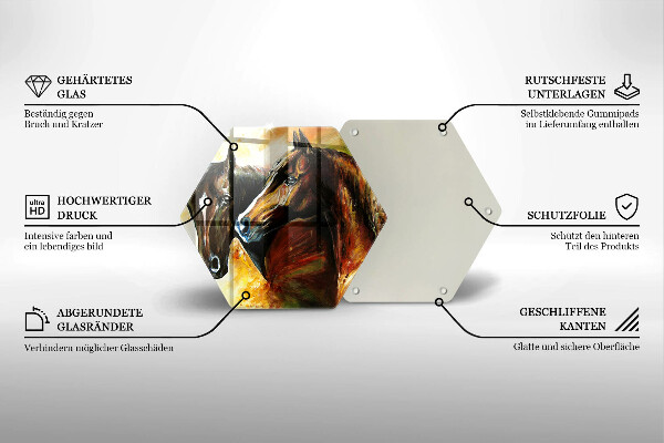 Steklena podloga za rezanje Živali konji