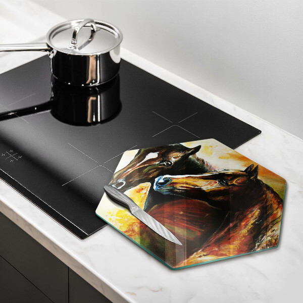 Steklena podloga za rezanje Živali konji