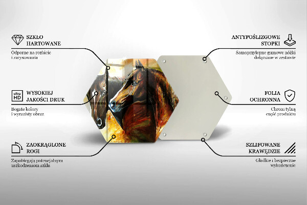 Steklena podloga za rezanje Živali konji