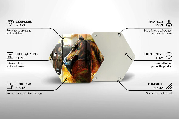 Steklena podloga za rezanje Živali konji