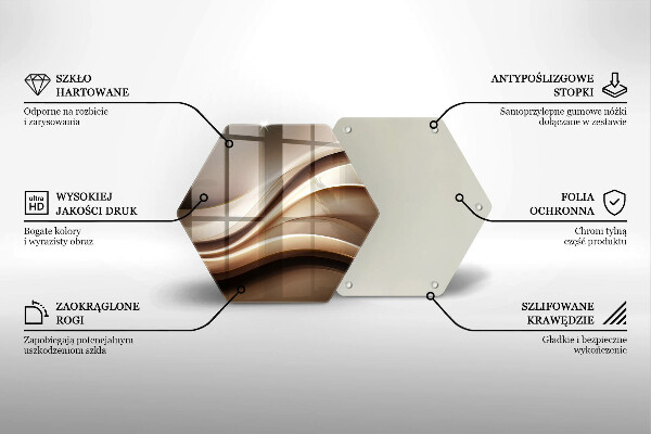 Steklena podloga za rezanje Abstrakcija nežne linije