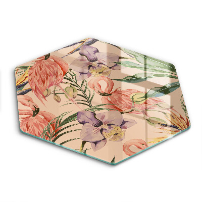 Steklena podloga za rezanje Ilustracija flamingov