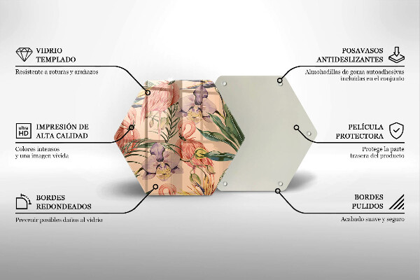 Steklena podloga za rezanje Ilustracija flamingov