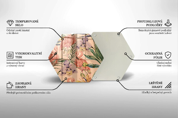 Steklena podloga za rezanje Ilustracija flamingov