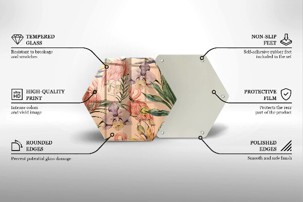 Steklena podloga za rezanje Ilustracija flamingov