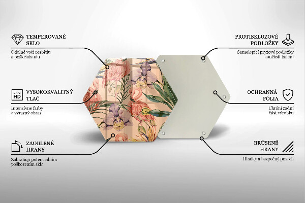 Steklena podloga za rezanje Ilustracija flamingov