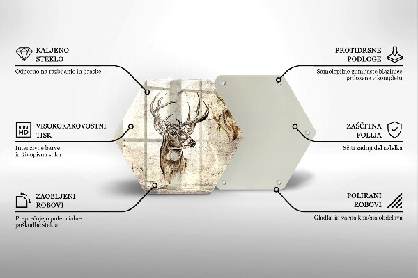 Steklena podloga za rezanje Ilustracija živali jelena