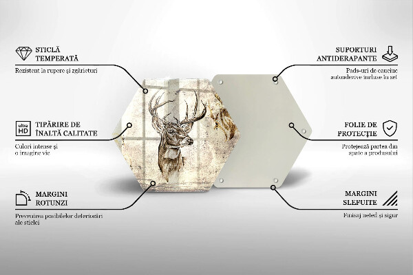 Steklena podloga za rezanje Ilustracija živali jelena