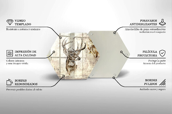 Steklena podloga za rezanje Ilustracija živali jelena