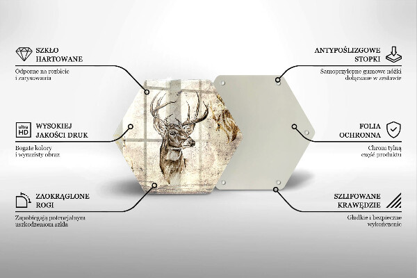 Steklena podloga za rezanje Ilustracija živali jelena