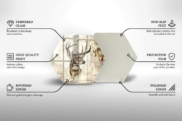 Steklena podloga za rezanje Ilustracija živali jelena