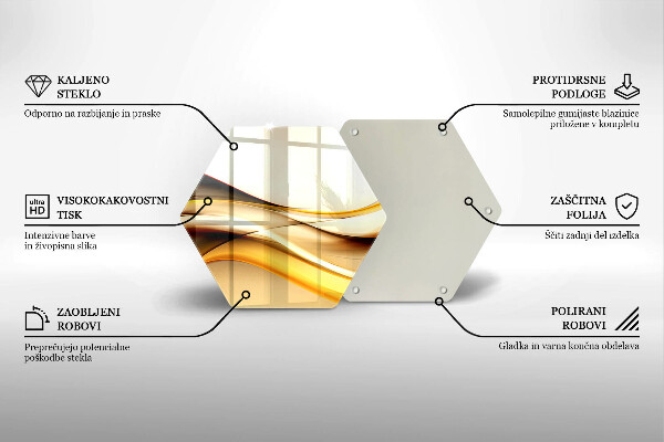 Steklena podloga za rezanje Abstraktne črte dima