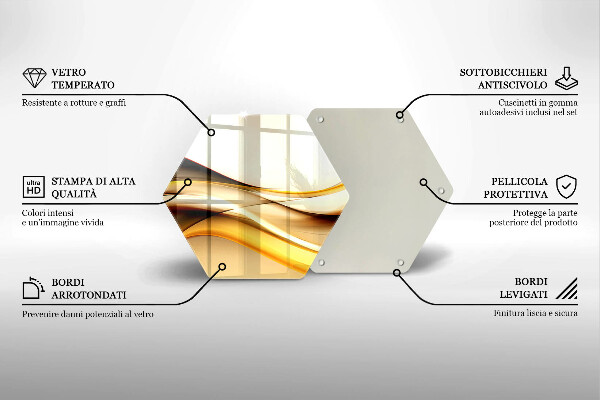 Steklena podloga za rezanje Abstraktne črte dima