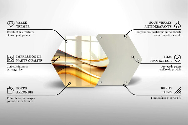 Steklena podloga za rezanje Abstraktne črte dima