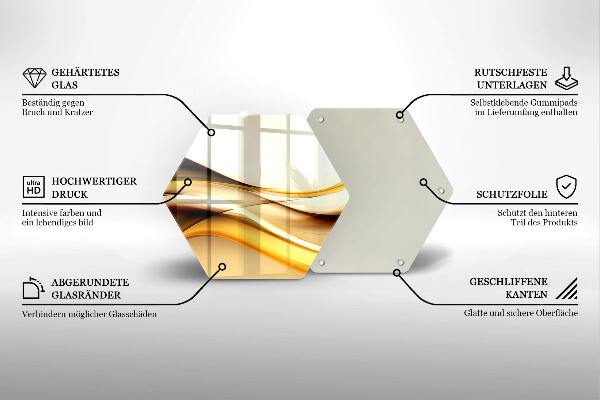 Steklena podloga za rezanje Abstraktne črte dima