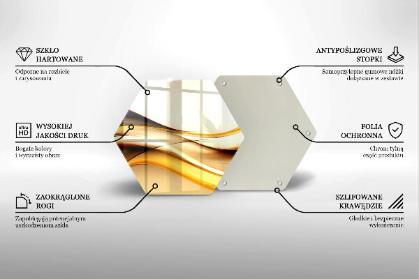 Steklena podloga za rezanje Abstraktne črte dima
