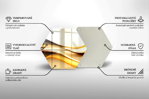 Steklena podloga za rezanje Abstraktne črte dima