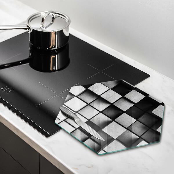 Steklena podloga za rezanje Abstraktni 3D kvadrati