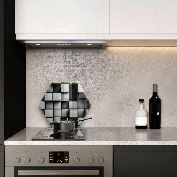 Steklena podloga za rezanje Abstraktni 3D kvadrati