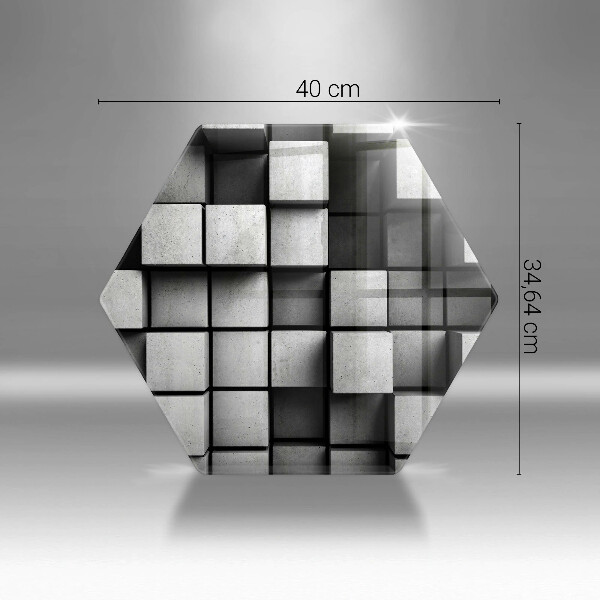 Steklena podloga za rezanje Abstraktni 3D kvadrati