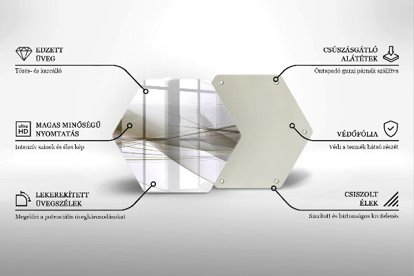 Steklena podloga za rezanje Oblikovanje abstraktnih črt