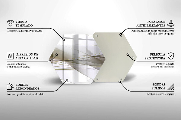 Steklena podloga za rezanje Oblikovanje abstraktnih črt