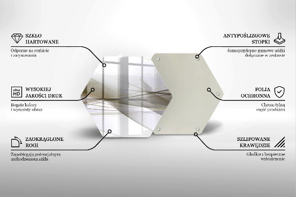 Steklena podloga za rezanje Oblikovanje abstraktnih črt