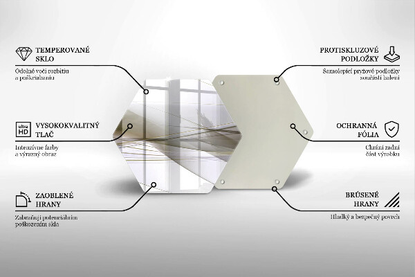 Steklena podloga za rezanje Oblikovanje abstraktnih črt