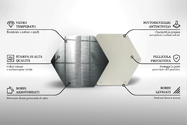 Steklena podloga za rezanje Kovinska tekstura