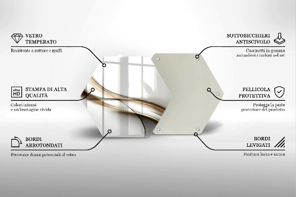 Steklena podloga za rezanje Abstrakcija mehkih linij