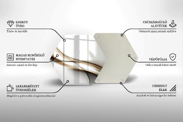 Steklena podloga za rezanje Abstrakcija mehkih linij