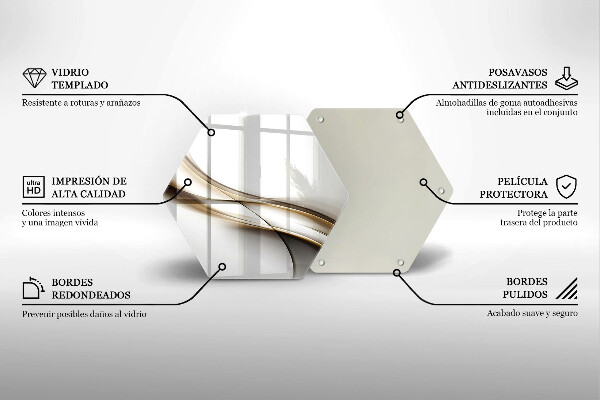 Steklena podloga za rezanje Abstrakcija mehkih linij