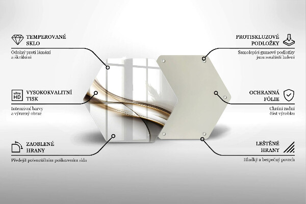 Steklena podloga za rezanje Abstrakcija mehkih linij