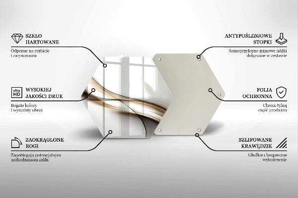 Steklena podloga za rezanje Abstrakcija mehkih linij