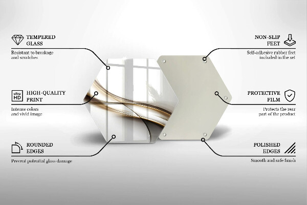 Steklena podloga za rezanje Abstrakcija mehkih linij