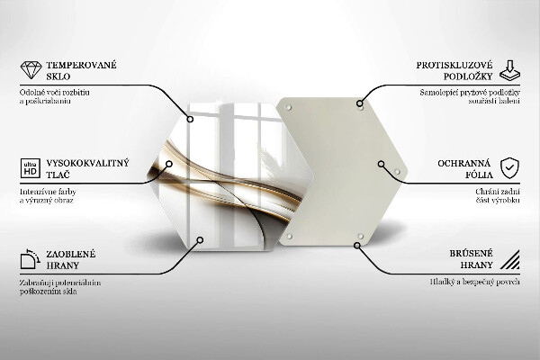 Steklena podloga za rezanje Abstrakcija mehkih linij