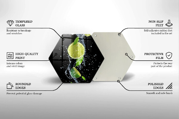 Steklena podloga za rezanje Sočne limete v vodi