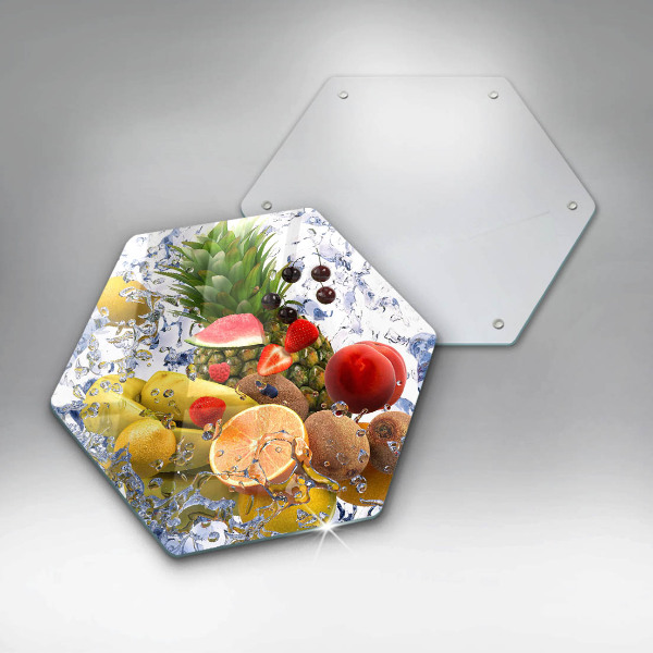 Steklena podloga za rezanje Sočno sadje in voda