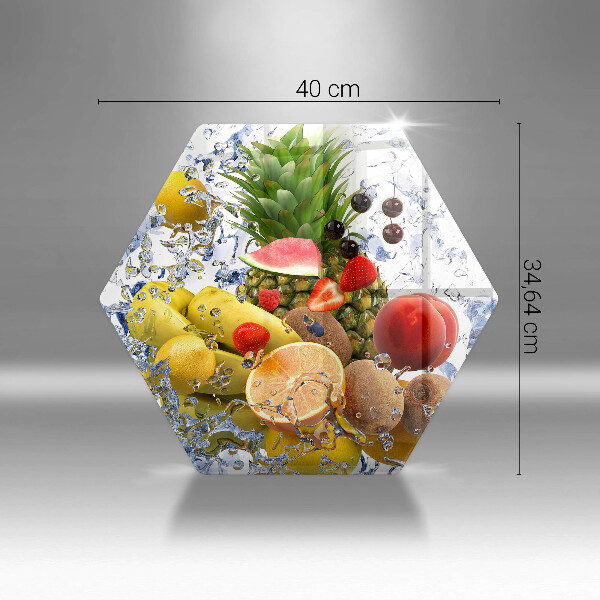 Steklena podloga za rezanje Sočno sadje in voda