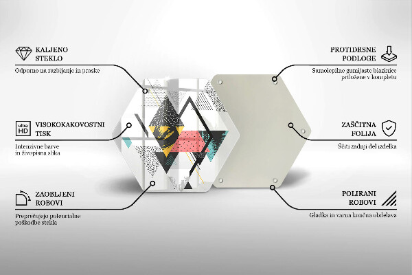 Steklena podloga za rezanje Abstraktni trikotniki