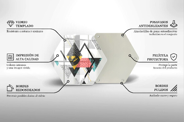 Steklena podloga za rezanje Abstraktni trikotniki