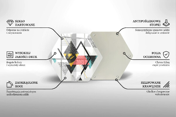 Steklena podloga za rezanje Abstraktni trikotniki