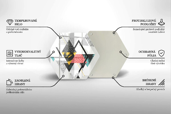 Steklena podloga za rezanje Abstraktni trikotniki