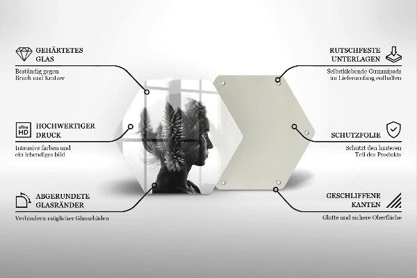Steklena podloga za rezanje Ženska in gozd