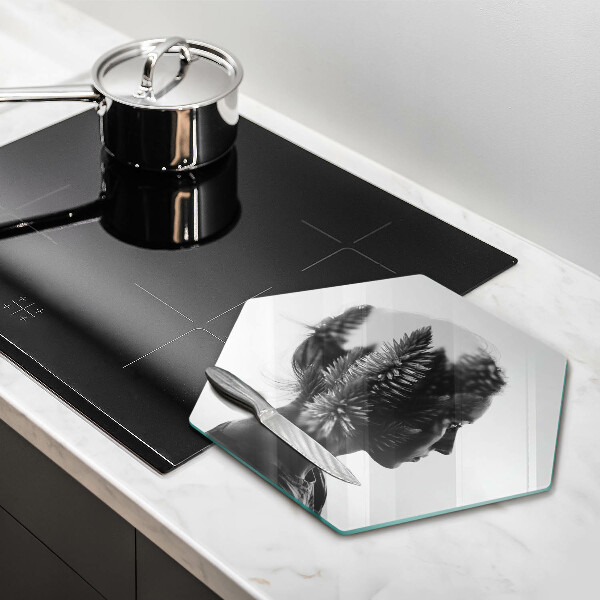 Steklena podloga za rezanje Ženska in gozd