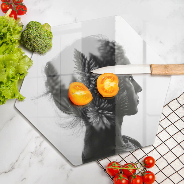 Steklena podloga za rezanje Ženska in gozd