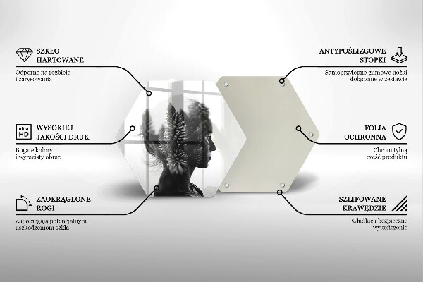 Steklena podloga za rezanje Ženska in gozd