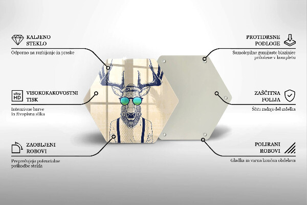 Steklena podloga za rezanje Ilustracija moža jelena