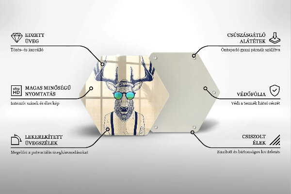 Steklena podloga za rezanje Ilustracija moža jelena